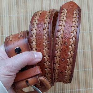 SOLD Hand made boho tooled leather belt